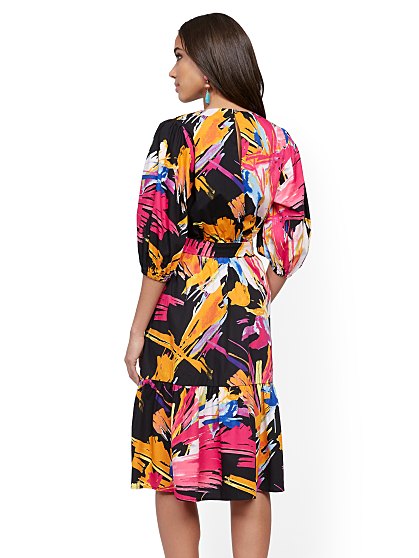 79.95 PUFF SLV WRAP DRESS