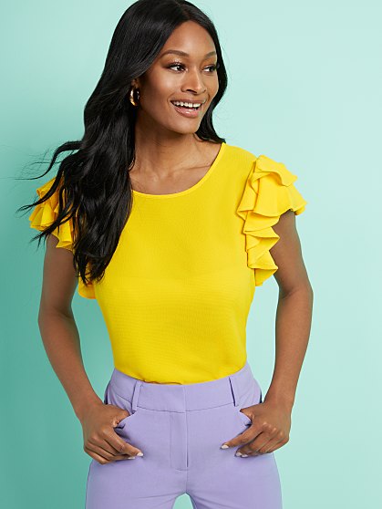 49.95 RUFFLE SLV TOP
