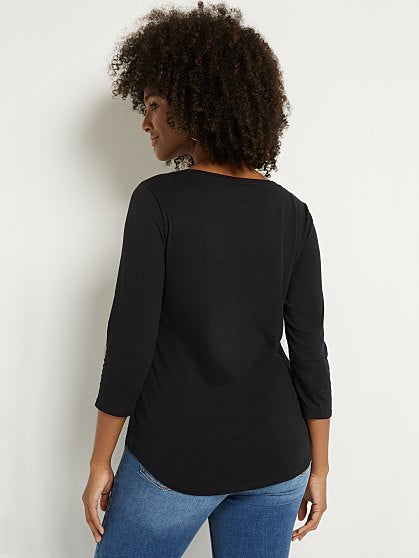 24.95 3/4 SLV VNECK PERFE