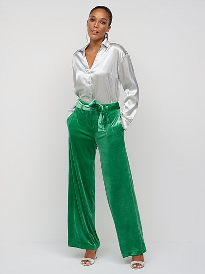 99.95 TIE WAIST VELV WIDE
