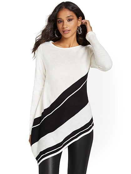 49.95 STRIPE ASYM TUNIC