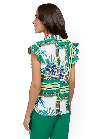 49.95 SPLIT NECK RUFFLE