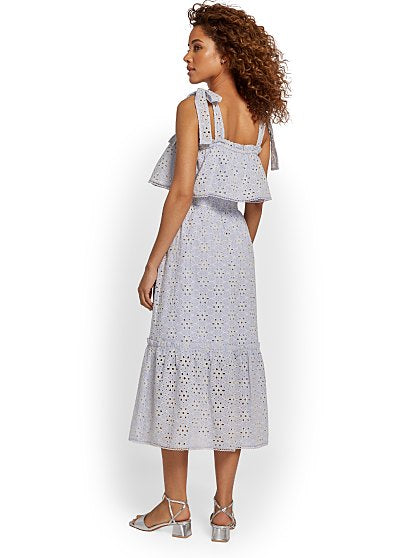 110.00 TIERED EYELET DRES