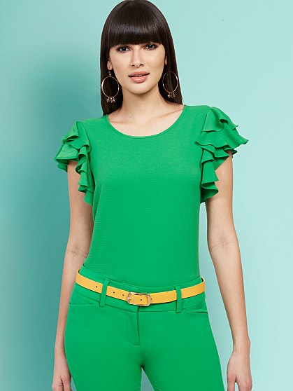 49.95 RUFFLE SLV TOP