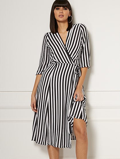 89.95 STRIPE WRAP DRESS