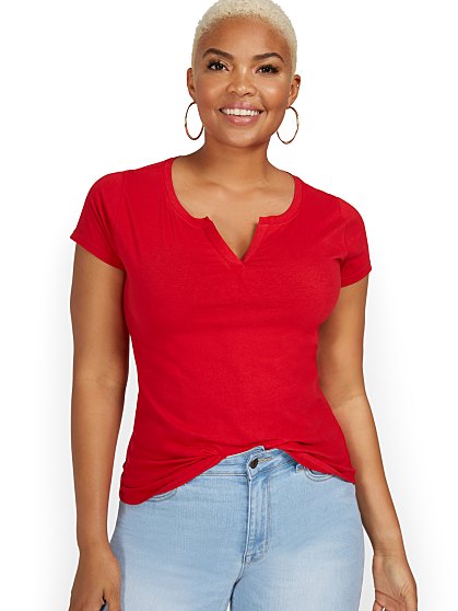 16.95 SPLIT NECK TEE