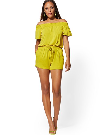 44.95 OFF SHOULDER ROMPER