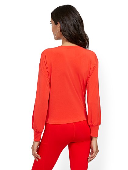 49.95 TIE FRONT CREPE TOP