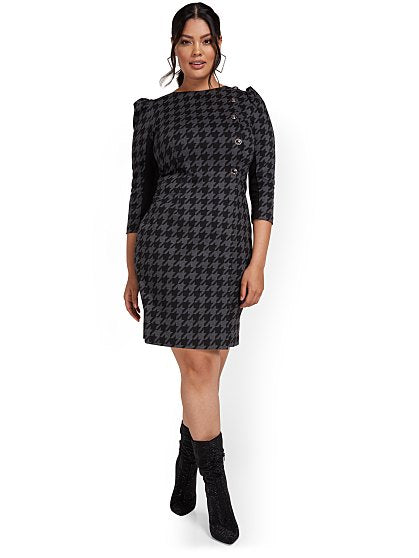 79.95 HOUNDTOTH PUFF SLV