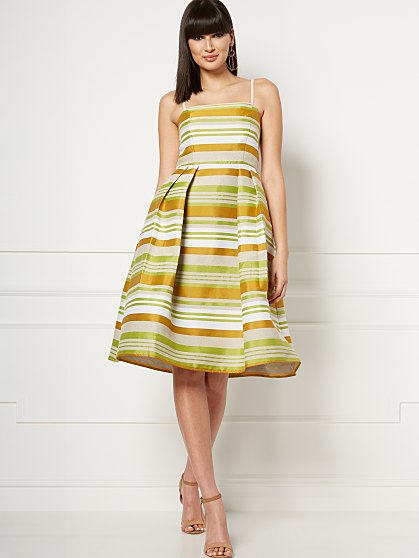 129.95 HALTER FLARE DRESS