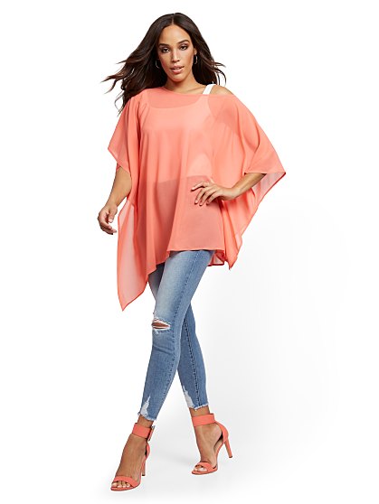 49.95 SOLID ASYM PONCHO