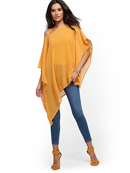 49.95 SOLID ASYM PONCHO
