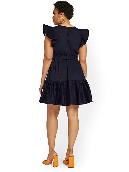 69.95 POPLIN RUFFLE SLV