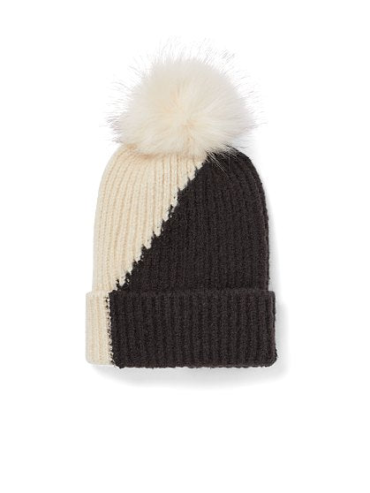 24.95 TWO TONE BEANI POM