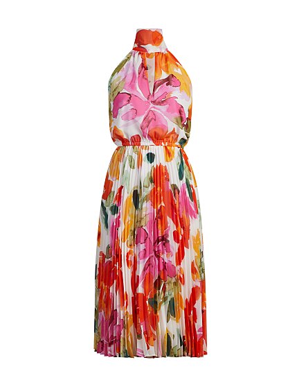 99.95 PLEATED HALTER DRS