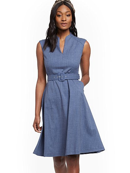 89.95 HI NECK FLARE DRESS