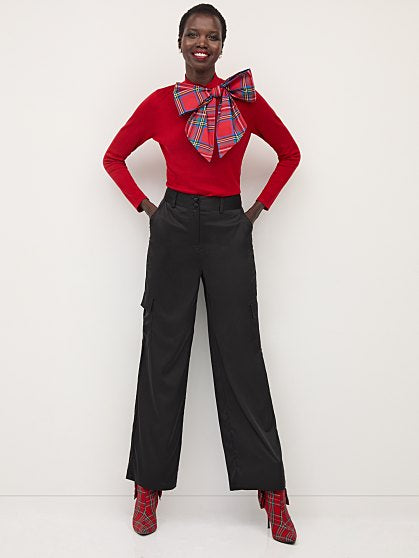 64.95 TARTAN BOW SWEATER