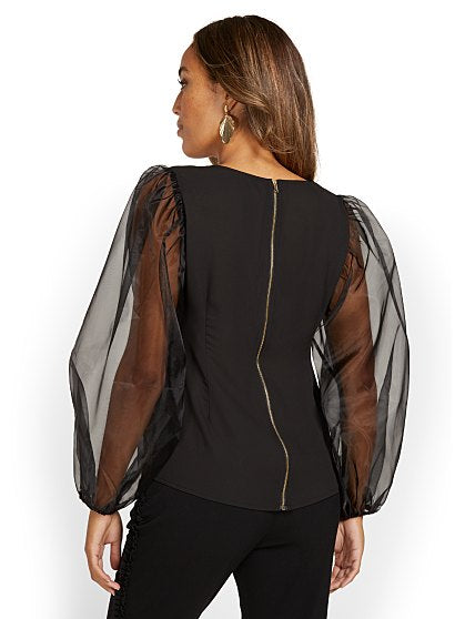 69.95 TULLE SLV TOP