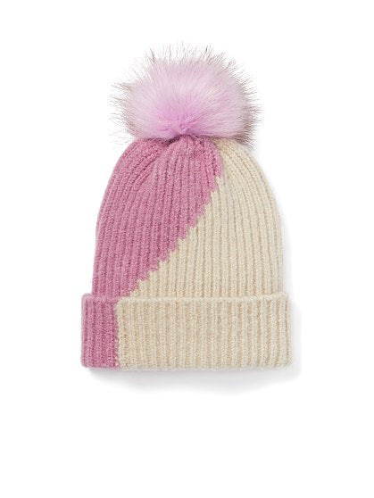 24.95 TWO TONE BEANI POM