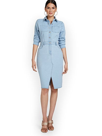 99.95 2 PKT DENIM DRESS