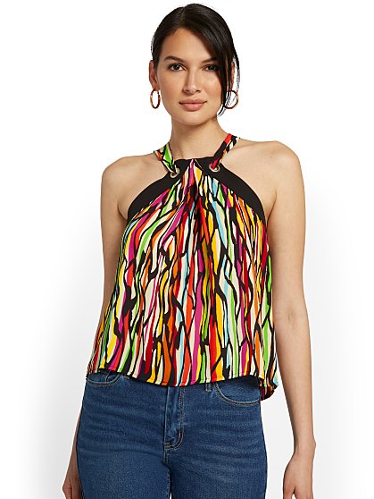 49.95 PRINT HALTER TOP