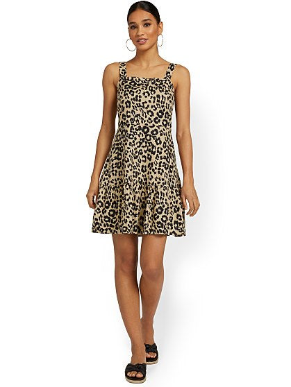 59.95 LINEN FLARE DRESS
