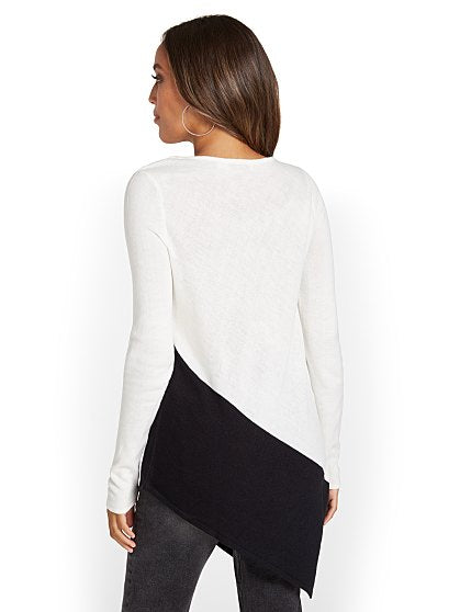 49.95 CLRBLK ASYM TUNIC