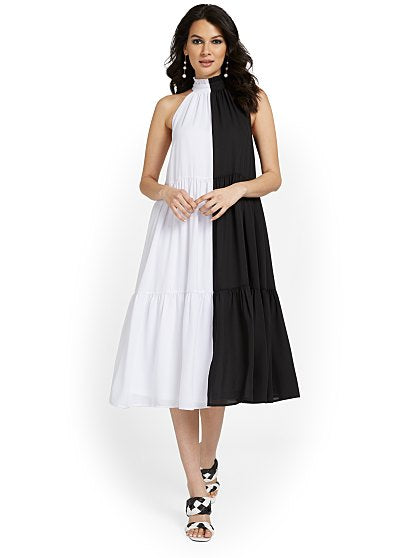 89.95 TIERED HALTER MIDI