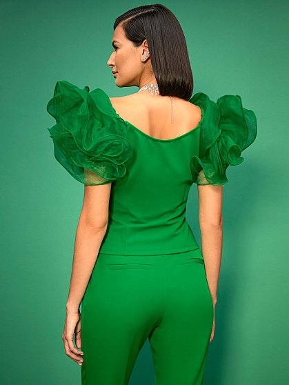 64.95 TULLE RUFFLE SLV TP