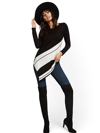 49.95 STRIPE ASYM TUNIC