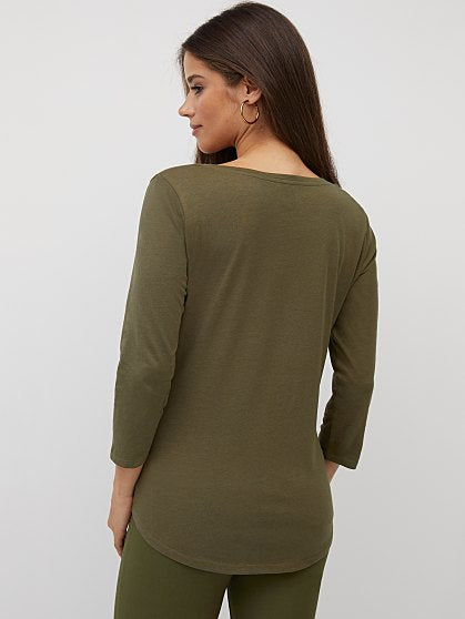 24.95 3/4 SLV VNECK PERFE
