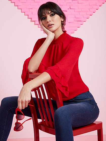49.95 TIERED SLV BLOUSE