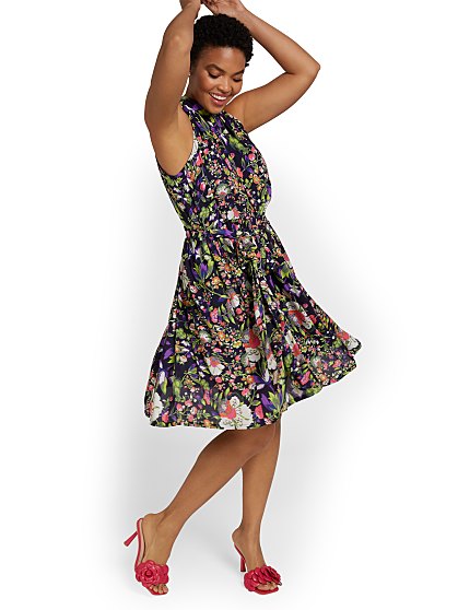 79.95 P BOW FLORAL SHIFT