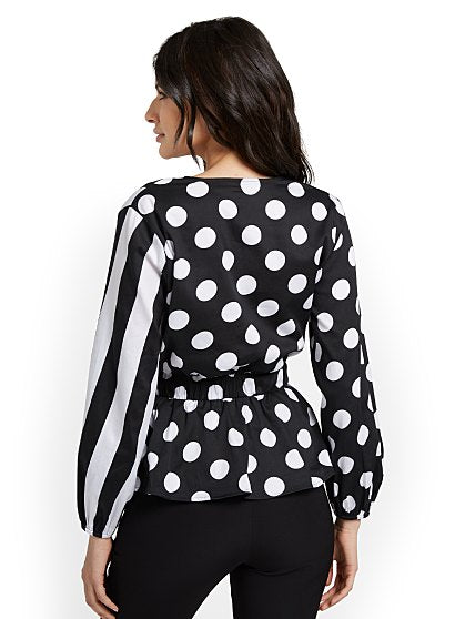 64.95 STRIPE/DOT POPLN BL