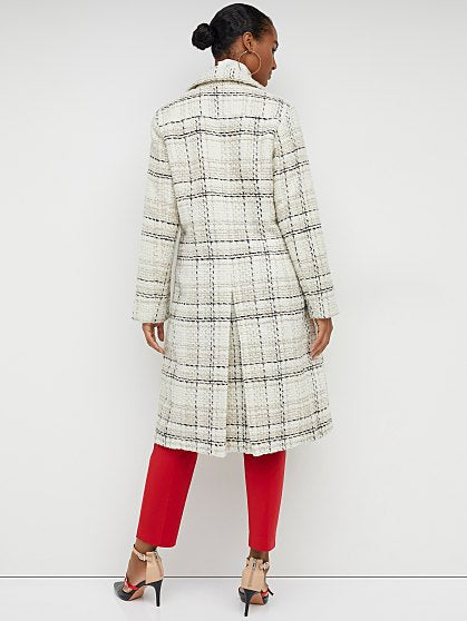 279.95 TWEED PLAID TRENCH