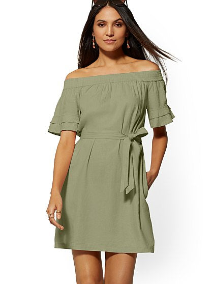54.95 OFF SHLDR LN DRESS