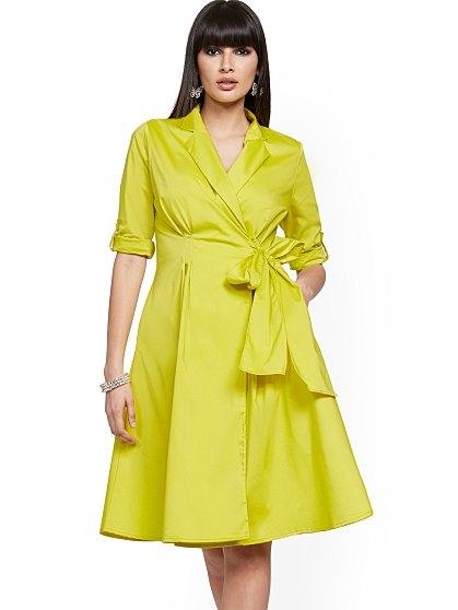 79.95 POPLIN WRAP DRESS