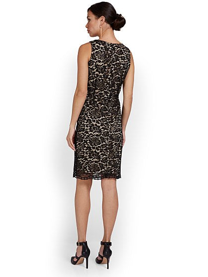 89.95 NUDE LINED LACE DRS