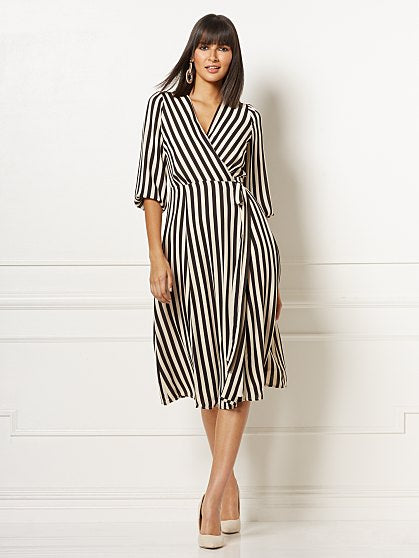 89.95 STRIPE WRAP DRESS