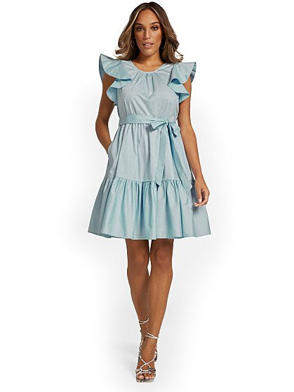 69.95 POPLIN RUFFLE SLV