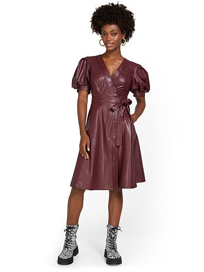 89.95 PU WRAP DRESS