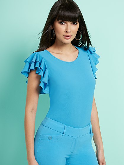 49.95 RUFFLE SLV TOP