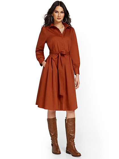 79.95 LONG POPLIN DRESS