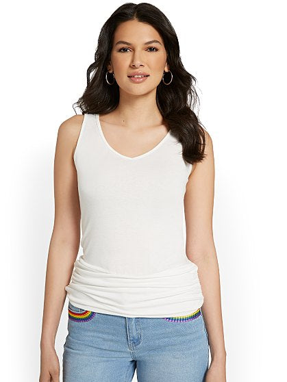 39.95 VNECK BANDED BTM