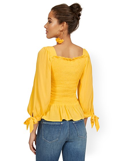 49.95 SMOCKED TIE SLV BLS