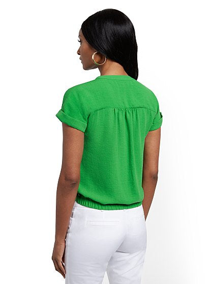 39.95 SS TIE FRONT SHIRT