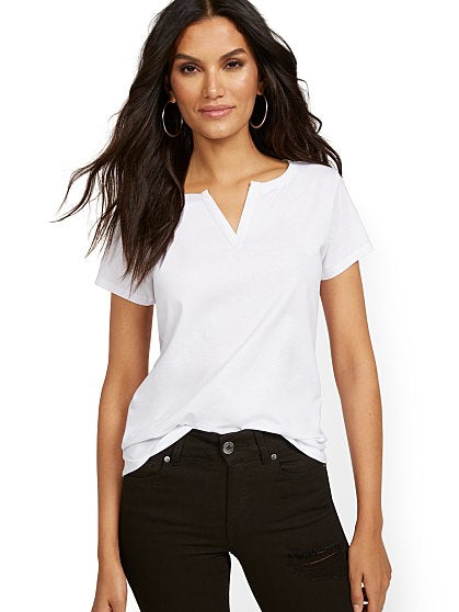 16.95 SPLIT NECK TEE