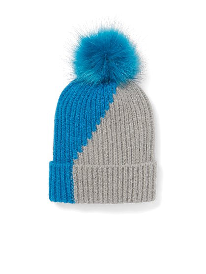 24.95 TWO TONE BEANI POM