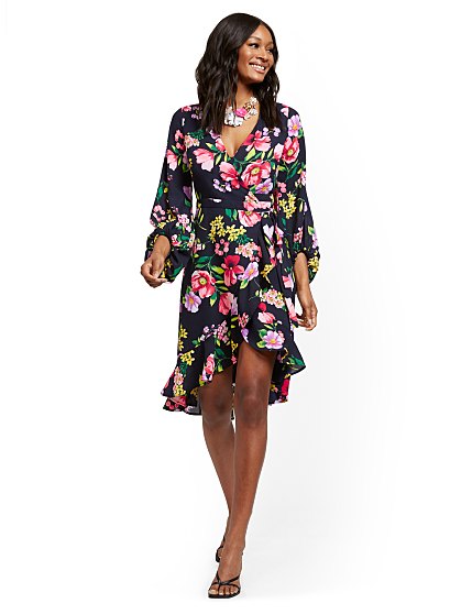 79.95 FLORAL WRAP DRESS