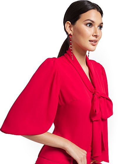 49.95 KI BOW BLOUSE TALL